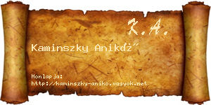 Kaminszky Anikó névjegykártya
